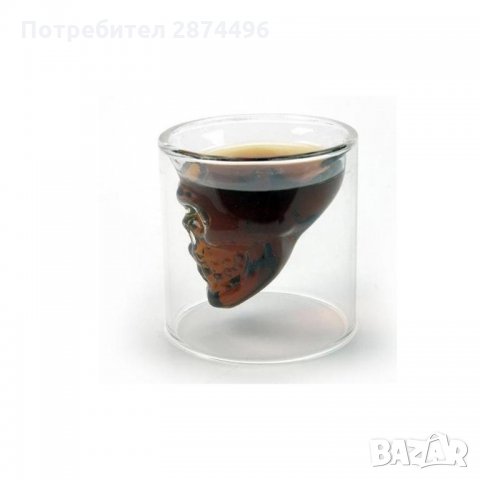 Стъклена чаша във формата на череп 1020, снимка 4 - Други стоки за дома - 34597388