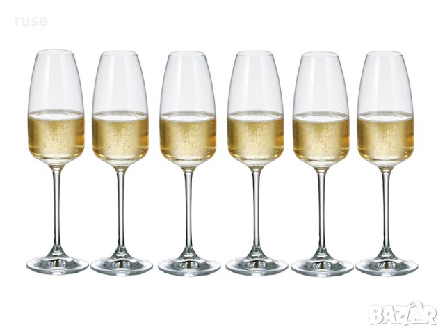 НОВИ! Чаши за шампанско 6 броя Bohemia Anser кристално стъкло, снимка 9 - Сервизи - 41814584