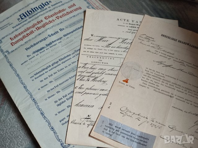 3 документа  стари от западна Европа 2 Холандия 1 много декоративен германия Арт нуво , снимка 2 - Антикварни и старинни предмети - 39963474