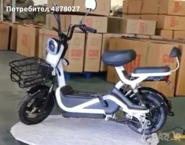 Електрически велосипед motor9 48V12AH – Максимална скорост 45 км/ч, 500W мотор, вакуумни гуми, бял/ч, снимка 5 - Велосипеди - 55838208
