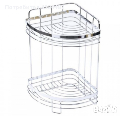 Етажерка за баня - Rosberg R53001A2, 2 нива / 3нива ъгъл, 21x21x39см., снимка 6 - Етажерки - 48448906