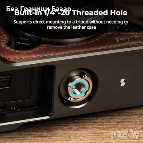 Нов Кожен калъф за фотоапарат Fujifilm X-T50 с ремък, ретро стил, кафяв, снимка 3 - Чанти, стативи, аксесоари - 47429354