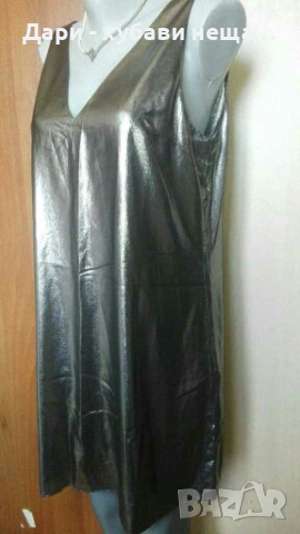 Стилна сребриста парти рокля🍀❤M/L,L❤🍀арт.4078, снимка 2 - Рокли - 36160968