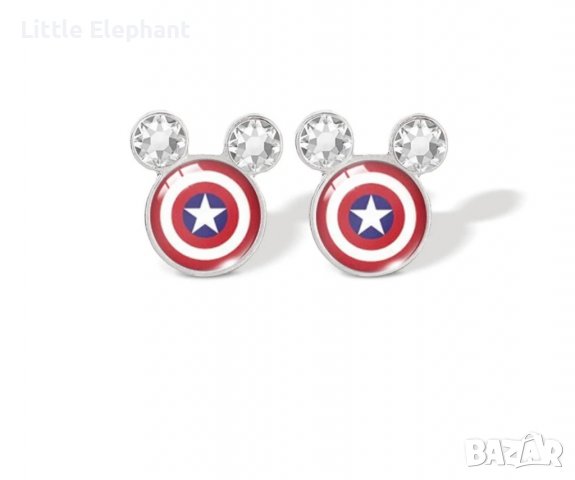 Sale Сребърни обеци cartoon Дисни Мики Маус"Капитан Планета"/нови