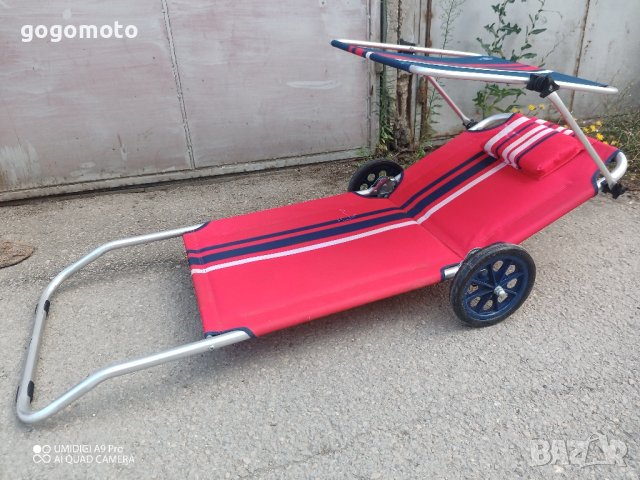 шезлонг на колела за плажа, сгъваем преносим стол за плаж на колела , снимка 5 - Къмпинг мебели - 41946951