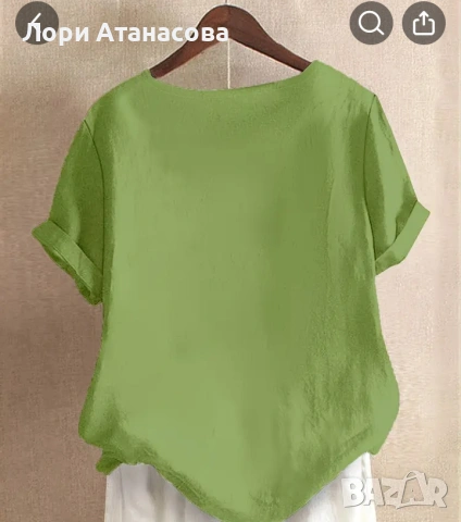 Модерна широка креативна риза с щампа котки, копчета и кръгло деколте, снимка 5 - Ризи - 53492940