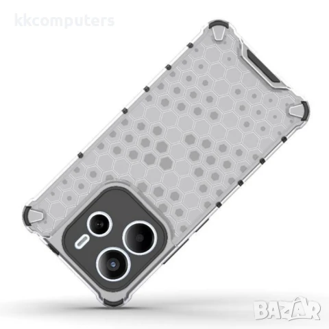 Xiaomi Redmi Note 14 5G Силиконов Калъф Honeycomb TPU и Протектор, снимка 4 - Калъфи, кейсове - 50903906
