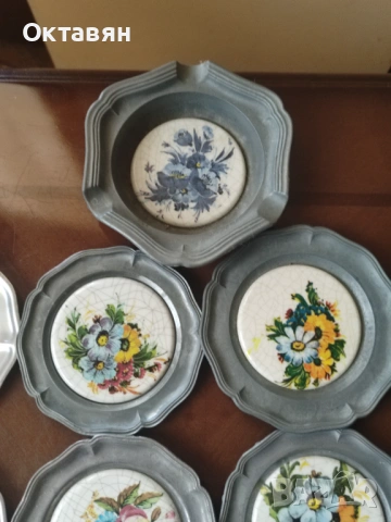 Калаени  чинийки за стена ,подложки за чаши, снимка 9 - Антикварни и старинни предмети - 53175569