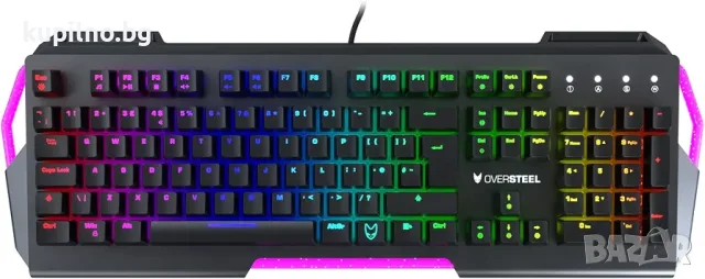 Механична RGB геймърска клавиатура Oversteel Iron - UK Layout, снимка 4 - Клавиатури и мишки - 55798462