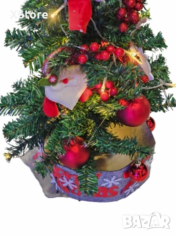 Готово украсено изкуствено коледно дръвче за декорация, 60 см , снимка 12 - Декорация за дома - 52517421