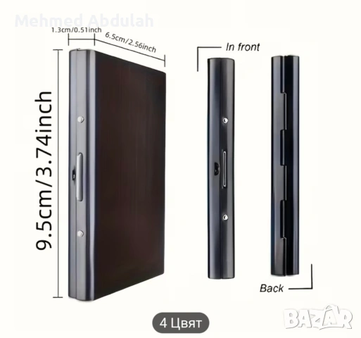 Четири цвята държач за карти от неръждаема стомана, снимка 7 - Портфейли, портмонета - 53613305