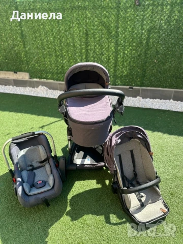 CHIPOLINO Electra Комбинирана бебешка количка 3в1 – кош, столче и седалка , снимка 2 - Детски колички - 51174376