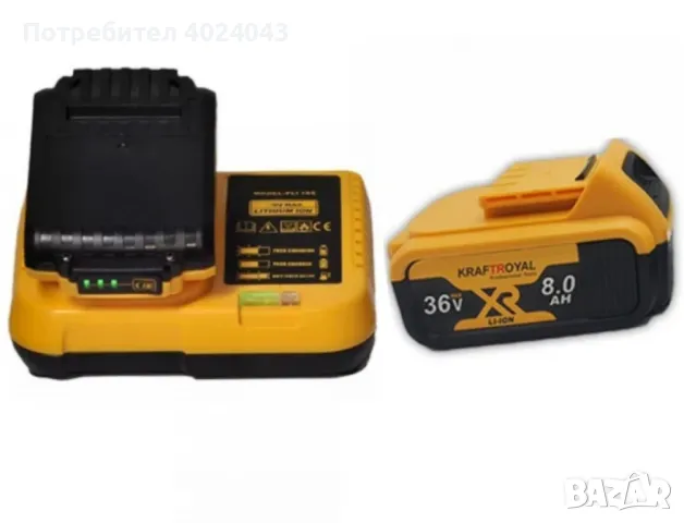 Комплект акумулаторен ъглошлайф 36V 8,0 Ah + 2 батерии и зарядно в куфар, снимка 3 - Други инструменти - 47718530