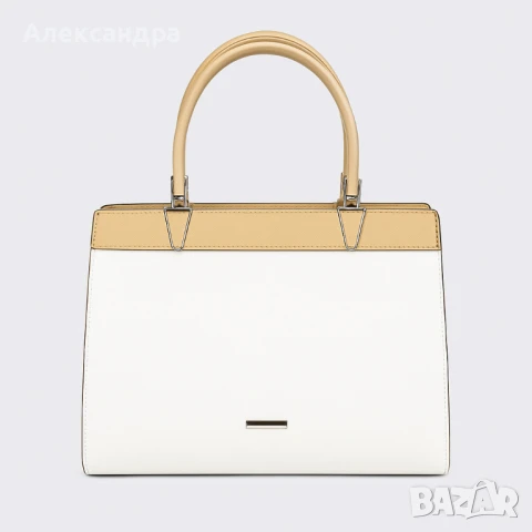 Модерна дамска чанта с двуцветен дизайн, снимка 6 - Чанти - 50698656