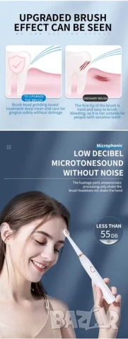 Ултразвукова четка за зъби, масажор за лице, силиконова четка за лице, снимка 6 - Други - 52209451