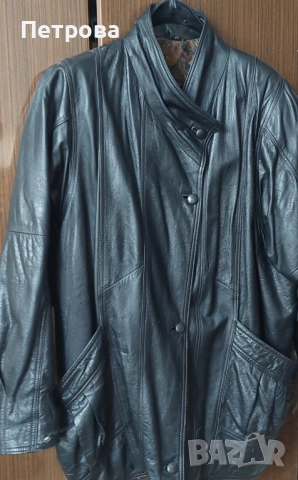 Кожено яке, черно, ново, снимка 3 - Якета - 52446142