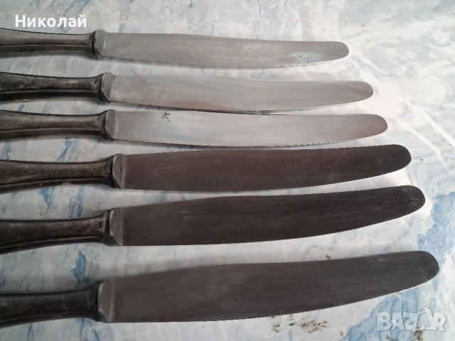 Стари Посребрено ножове за хранене Солинген Solingen, снимка 6 - Антикварни и старинни предмети - 52366704