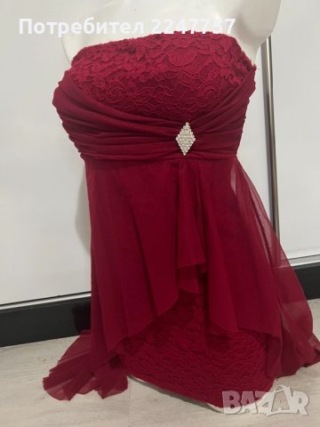 Червена къса рокля размер S, снимка 3 - Рокли - 41084639