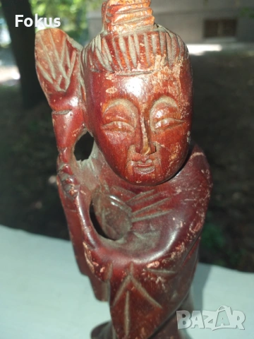 СТАРА ДЪРВЕНА СТАТУЕТКА ФИГУРА СКЛУПТУРА ПЛАСТИКА РЕЗБА АЗИЯ, снимка 5 - Антикварни и старинни предмети - 53519871