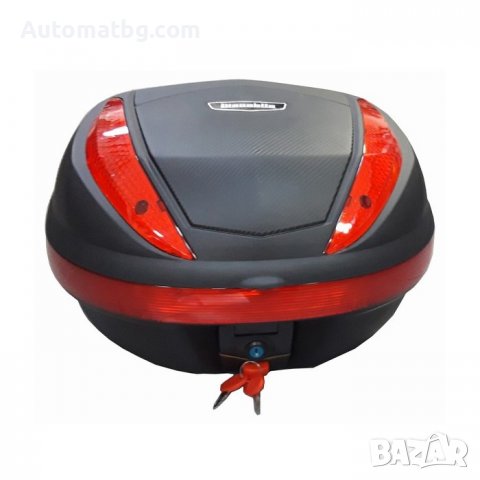 Куфар за мотор Automat, Със светлоотразител, Черен, снимка 1