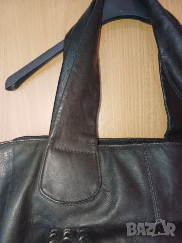 Manfield черно чанта естествена кожа , снимка 6 - Чанти - 41440192