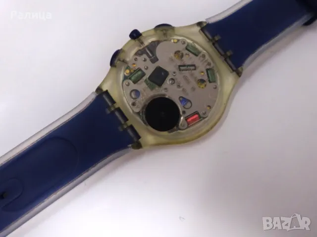 Часовник хронограф Swatch с оригинална силиконова каишка, снимка 6 - Мъжки - 50150524