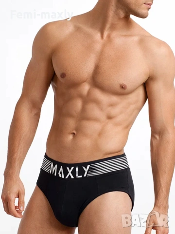 Класически Черен Мъжки памучен слип с външен ластик 5663, снимка 2 - Бельо - 53822692