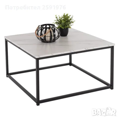 Холна маса BRAYLEN, Бял, 75x75x43см, снимка 1