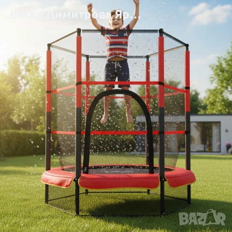 Мини батут с мрежа за безопасност – Компактен и забавен избор за деца, снимка 16 - Други спортове - 53708859