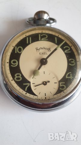 Стар джобен часовник Services EXEL, снимка 4 - Антикварни и старинни предмети - 41940270