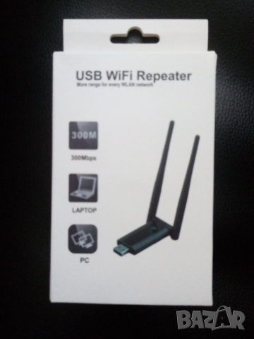 Усилвател за безжичен Интернет, WiFi Repeater, 300 Mbps , снимка 1 - Друга електроника - 44595368