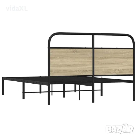 vidaXL Рамка за легло без матрак 140x190 см дъб сонома инженерно дърво, снимка 7 - Спални и легла - 56147503