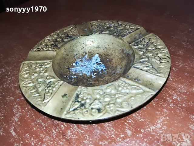 пепелник мед/месинг 11см- внос холандия 1003231637, снимка 4 - Антикварни и старинни предмети - 39952113