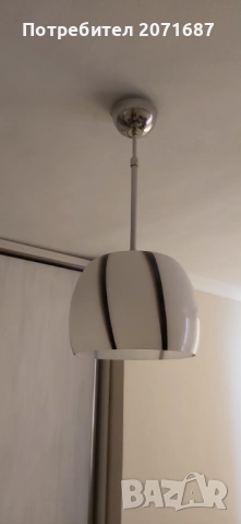 Полилей от стъкло и метал, снимка 2 - Лампи за таван - 53754167