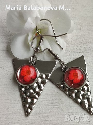 Бижута от епоксидна смола и естествени цветя.Ръчноизработени., снимка 2 - Бижутерийни комплекти - 40921406