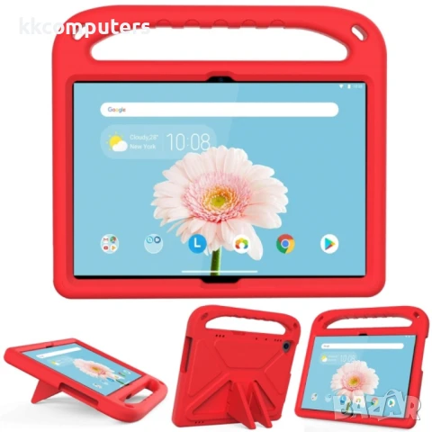 Lenovo M10 FHD REL TB-X605FC / TB-X605LC EVA Удароустойчив Калъф с Удобна Дръжка и Стойка + Протекто, снимка 2 - Калъфи, кейсове - 51129334