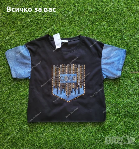 Кроп топ Камъни Коко, снимка 3 - Тениски - 51213867