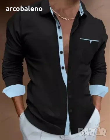 Ежедневна мъжка риза с дълъг ръкав, 6цвята , снимка 3 - Ризи - 49440688