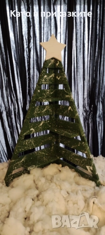 Модерна Нестандартна Коледна Украса Дървенa Коледнa Елхa, снимка 3 - Други - 52623844