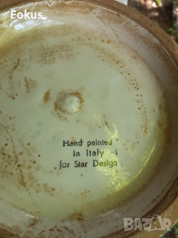 Много красива стара ръчно рисувана ваза керамика - Италия, снимка 6 - Антикварни и старинни предмети - 53478307