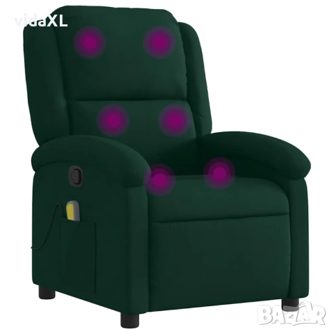 vidaXL Масажен наклоняем стол, тъмнозелен(SKU:371810)