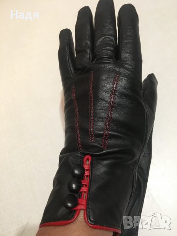 Кожени дамски ръкавици - мярка М, снимка 3 - Ръкавици - 39479345
