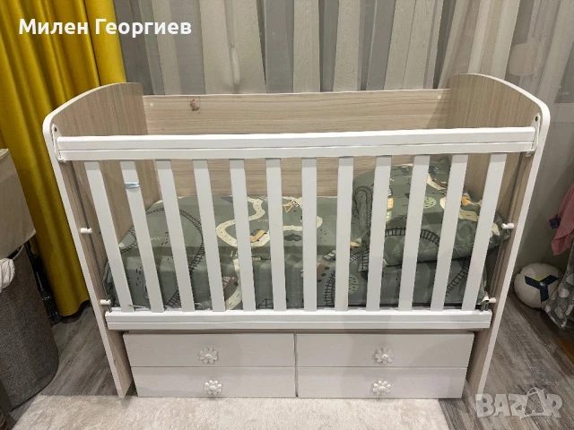 Бебешка кошара с двулицев матрак, снимка 2 - Кошарки - 50567424