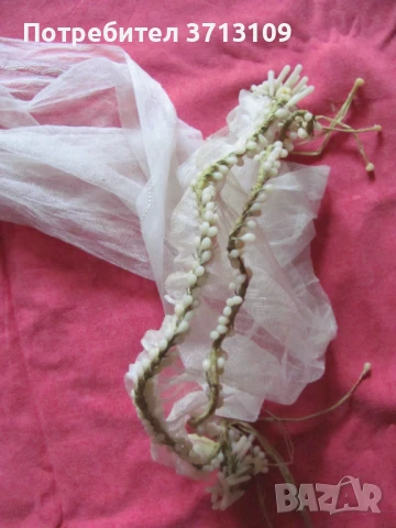 19век воал и венче за булка, снимка 8 - Антикварни и старинни предмети - 51421729