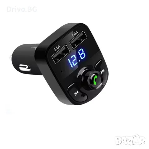 Bluetooth 5.0 FM трансмитер с дисплей, USB, микрофон и TF карта, снимка 3 - Аксесоари и консумативи - 49858524