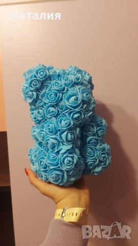 мече от сини рози, снимка 2 - Романтични подаръци - 44353105