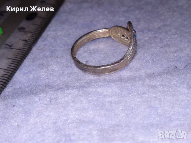 СТАРИНЕН СРЕБЪРЕН ПРЪСТЕН ФИЛИГРАННО СРЕБРО 950 ПРОБА РЪЧНА МАЙСТОРКА ФИНА ИЗРАБОТКА 17105, снимка 6 - Антикварни и старинни предмети - 41342143