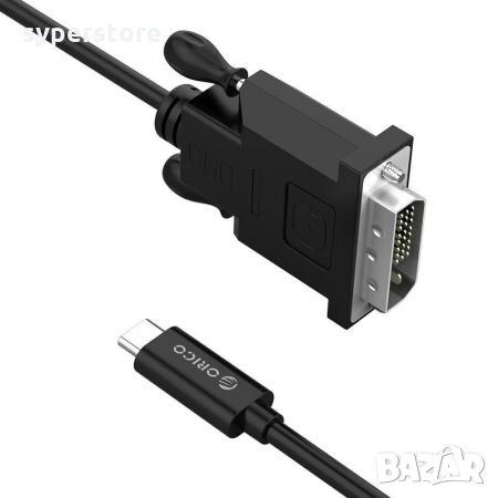 Кабел USB Type C Мъжко към DVI Мъжко 1.80m Orico XC-205-18-BK Cable USB Type C to DVI M/M