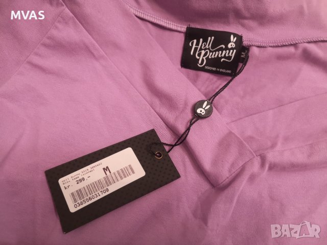 Нова лилава дамска тениска с етикет Hell Bunny M размер , снимка 4 - Тениски - 40551319