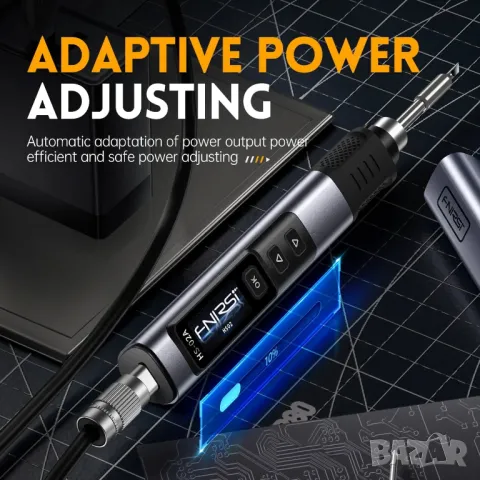 Преносим интелигентен поялник FNIRSI HS-02B / черен, снимка 16 - Поялници и запояване - 49823302